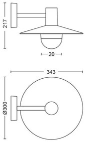 Philips 17382/30/PN - Applique da esterno MYGARDEN SKUA 1xE27/42W/230V IP44