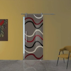 Porta scorrevole Carpet4 in alluminio multicolore, L 96 x H 215 cm, con binario Ermes Destra