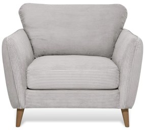 Poltrona in velluto a coste grigio chiaro Paris - Scandic