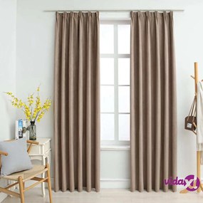 vidaXL Tende Oscuranti con Ganci 2 pz Grigio Talpa 140x175 cm