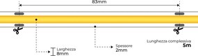 Striscia LED COB 8W/m 24VDC IP20 5m Professional Colore Bianco Freddo 5.700K