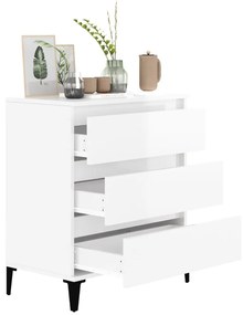 Credenza bianco lucido 60x35x70 cm in legno multistrato