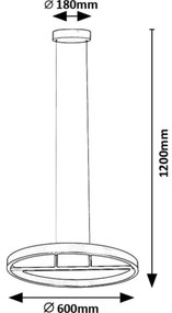 Rabalux 72221 - Lampadario LED a sospensione con filo THRIC LED/42W/230V oro