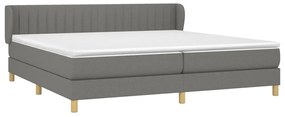 Giroletto a molle con materasso grigio scuro 200x200 cm tessuto