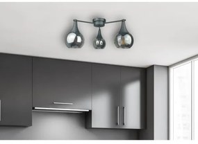 Lampadario a plafone STAR 3xE27/60W/230V nero/fumé nero