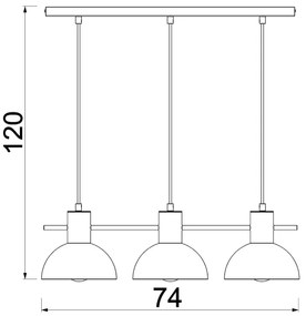 Lampadario a sospensione con filo ESTATE MINI 3xE27/15W/230V nero