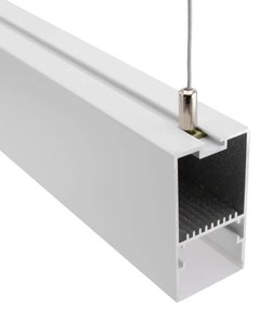 Profilo Lineare Bianco a Sospensione in Alluminio per Striscia LED 1m e 2m Variante Lunghezza 1 Metro