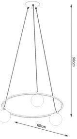 Sollux SL.1213 - Lampadario a sospensione con filo YOLI 3xG9/8W/230V nero