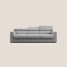 Dylan divano a 3 sedute con pouf estraibile poggiapiedi in tessuto simil cotone impermeabile T13