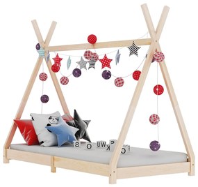 Giroletto Per Bambini İn Legno Massello Di Pino 90x200 Cm /