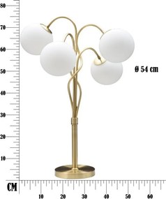 Lampada da tavolo bianca/dorata con paralume in vetro (altezza totale 74 cm) Glamy – Mauro Ferretti