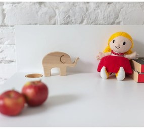 Scrivania bianca con base in frassino, lunghezza 65 cm Luka - Ragaba