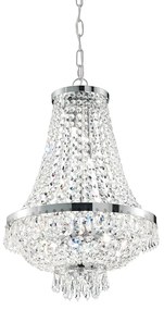 Lampadario Classico Caesar Metallo-Cristallo Cromo 6 Luci G9 3W 3000K Luce Calda