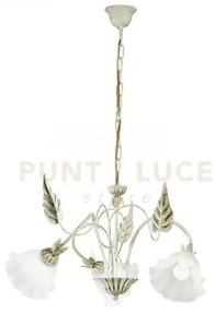 Lampadario isotta avorio 3 luci attacco e14 60x80cm in metallo con ...