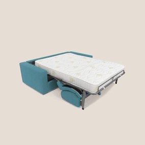 Nixon Divano letto matrimoniale con materasso 20 cm in tessuto impermeabile T03 azzurro