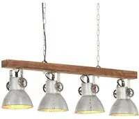 Lampada a Sospensione Industriale Argento E27 Legno di Mango cod mxl 69740