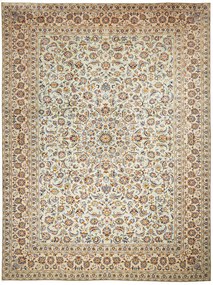 Kashan Tappeto 310 x 410 Verde (Iran) Annodato A Mano
