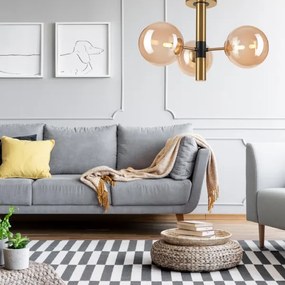 Lampadario a sospensione con supporto rigido ROLLO 3xG9/5W/230V oro/fumé beige