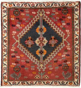 Shiraz Tappeto 70x70 Rosso (Iran) Annodato A Mano