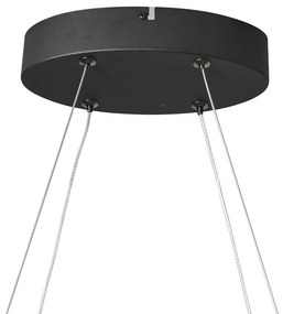 Lampada a sospensione di design nera ovale 120 cm con LED dimmerabile a 3 livelli - Ovallo