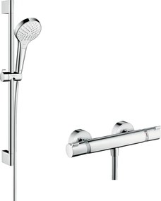 Hansgrohe Croma Select E asta doccia 65 cm Vario Con Termostatico Ecostat Comfort e doccetta tonda Cromo