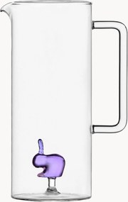 Caraffa in vetro borosilicato fatta a mano Rabbit, 1,1 L