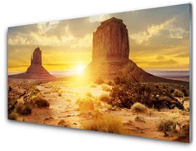 Quadro acrilico Paesaggio del sole del deserto 100x50 cm