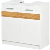 Mobile Sotto Lavabo Bagno 2 Ante 60X30x60,5 cm in MDF Bianco