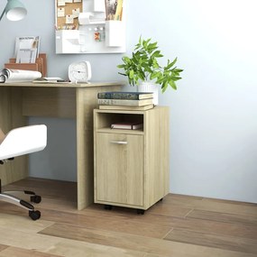 Credenza Con Ruote Rovere Sonoma 33x38x60 Cm Legno Multistrato /