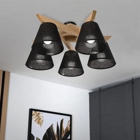 Brilagi - LED  Lampadario a plafone ANTHONY 5xE14/40W/230V quercia/nero