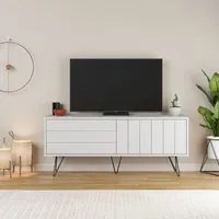 Mobile TV 2 Ante 3 Ripiani 57x139x36 cm in MDF Piccadilly Bianco