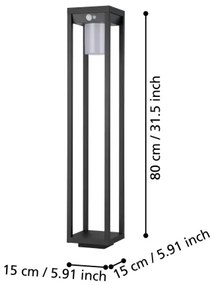Eglo 900805 - Lampada solare LED con sensore MARTANO LED/3,7W/3,7V 2000 mAh IP44
