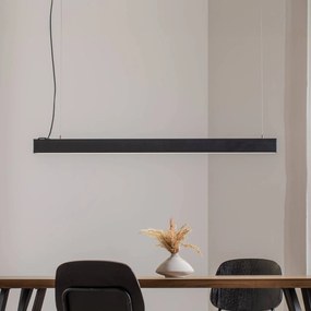 Lampada a sospensione Luxe LED, nera Lunghezza 112,5 cm Metallo 4.000 K TK Lighting, Nero, Soggiorno / Sala da pranzo, Metallo, Moderno