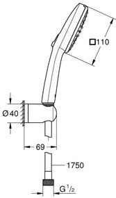 GROHE 263992431 - VITALIO COMFORT 110 Set doccia, 110 mm, nero