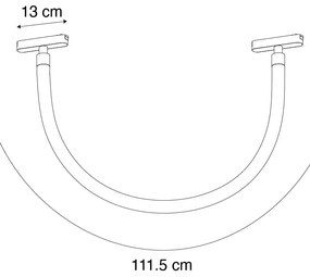 Lampada a sospensione moderna bianca per sistema binario monofase 8W 3000K - Magnetic Tautau