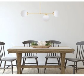 Lampadario a sospensione con supporto rigido FIRA 3xE27/60W/230V oro