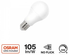 Lampada LED E27 12W, A60, 105lm/W - Dimmerabile Colore  Bianco Naturale 4.000K