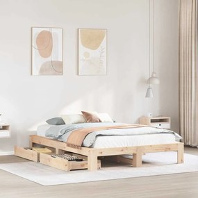 Letto Senza Materasso 160x200 Cm İn Legno Massello Di Pino /