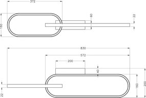 Zuma Line C241145502A - Plafoniera LED RAVON 2xLED/24W/230V nero/oro