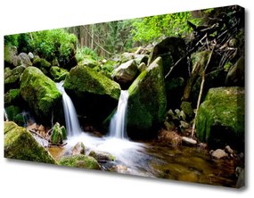 Quadro su tela Cascata di roccia naturale 100x50 cm