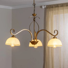 EMIBIG LIGHTING Lampada a sospensione Wivara 3, 3 luci, oro