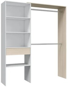 Armadio Guardaroba Aperto 158x40x187 Con Cassetto Ripiani E Barre Appendiabiti