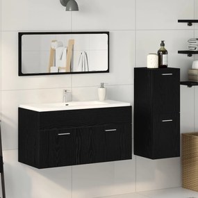 Set mobili da bagno  set di 3 rovere nero