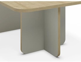 Tavolino da salotto in verde chiaro/di colore naturale con piano effetto rovere 56x100 cm Hillary – Marckeric