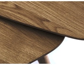 Tavolini marroni in rovere decorato in set di 2 70x100 cm Adda - Unique Furniture