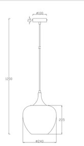 Globo 15548HK - Lampadario a sospensione con filo MAXY 1xE27/40W/230V diametro 24 cm bianco/antracite
