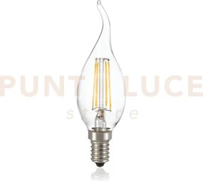 Lampadina candela trasparente attacco e14 4 w 490 lm 4000 k in vetr...