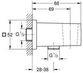 GROHE 26370AL0 - EUPHORIA CUBE Raccordo a gomito da parete DN 15 Grafite