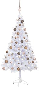 Albero di Natale Preilluminato con Palline e Rami Decorativi, Albero di Natale Preilluminato con Palline 150 cm 380 Rami IV