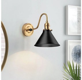 Elstead PV1-AB-MB - Lampada da parete PROVENCE 1xE27/60W/230V oro/nero